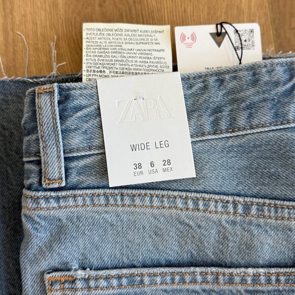 NWT Zara High Rise Wide Leg jeans - size 6 - Picture 3 of 5